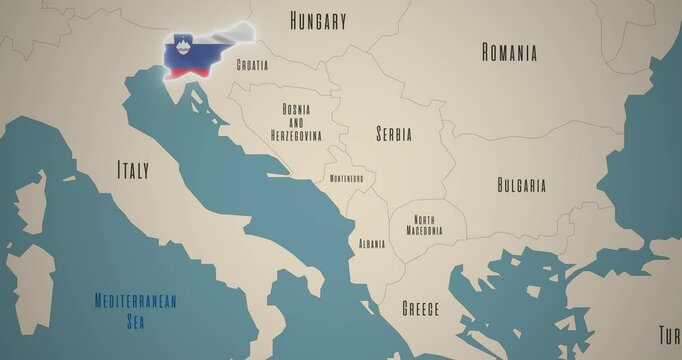 An animated map of former Yugoslavia and Slovenia's secession from it.