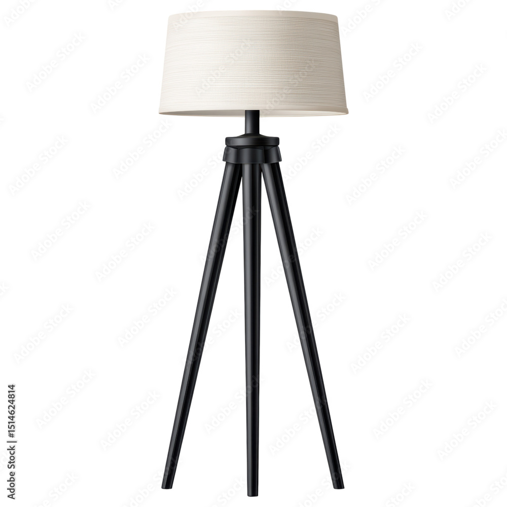 Poster modern floor lamp with tripod base and fabric shade perfect for home decoration adding style and war