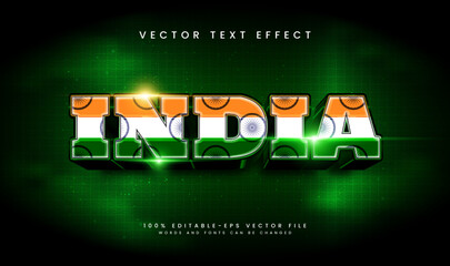 India style, editable vector text effect. Suitable for celebrate india event theme.