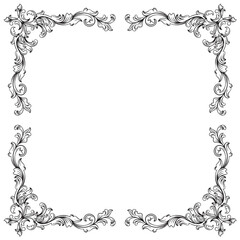 vintage baroque frame border with floral ornament