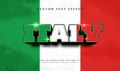 3d Italy modern style, editable vector text effect. Suitable for celebrating italy event theme.