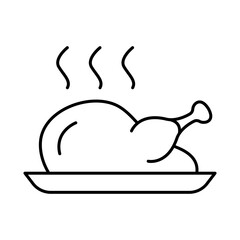 Hot Chicken Line Editable Stroke Icon. Fast-food And Drinks Themes Vector Illustration