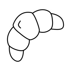 Croissant Line Editable Stroke Icon. Fast-food And Drinks Themes Vector Illustration