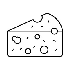Cheese Line Editable Stroke Icon. Fast-food And Drinks Themes Vector Illustration