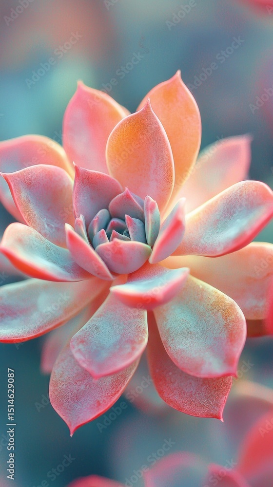 Poster this close up features a stunning pink succulent with smooth, layered petals. the unique texture and
