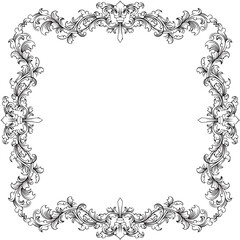 vintage baroque frame border with floral ornament