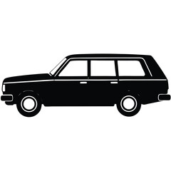 Retro Station Wagon Silhouette Classic Car Illustration