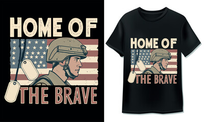 Patriotic Home of the Brave T-Shirt Design