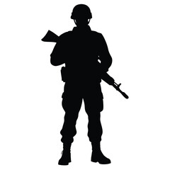 Obraz premium Silhouette of a Soldier Military Vector Illustration