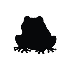 Toad silhouette vector flat illustration design.