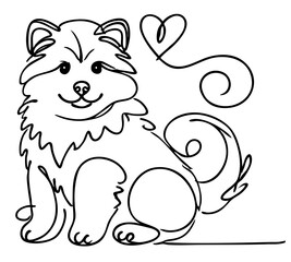 Alaskan Malamute, black pen drawing, pet, print on demand, tshirt, mugs