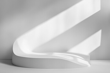 Empty white shelf with round blank paper plates for exhibiting medicine, vitamin, or drug box objects, a clean medical care design illustration
Clean 3D vector illustration of an empty white shelf for