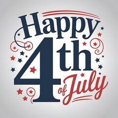 Holiday design with stars and elegant happy 4th of july message in red and blue color scheme ideal for american independence celebration background web graphics flyers and digital invitations