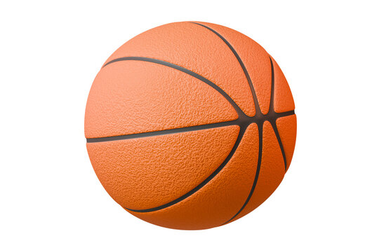 3d Close-up of a textured orange basketball with black lines on a orange background. Minimal Cartoon basketball ball icon. sport game for healthy lifestyle concept. 3d render illustration.