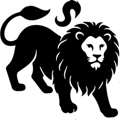 leo zodiac logo silhouette vector illustration