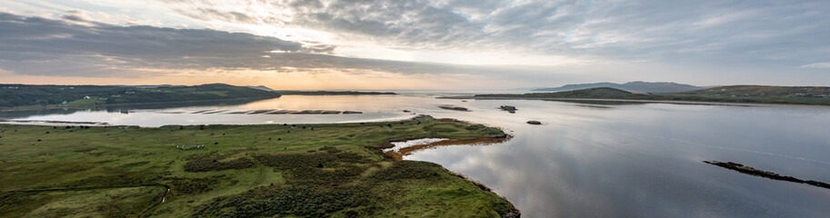 Aerial view of Ballyiriston beach by Portnoo in County Donegal - Ireland