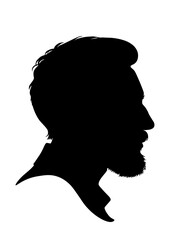 SILHOUETTE PORTRAIT OF A MAN WITH BEARD VECTORS 