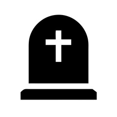 Obraz premium Grave icon, black and white, for websites and apps