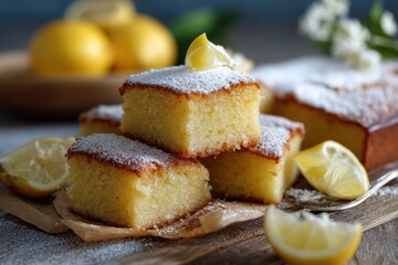 Zitronenkuchen mit Zuckerguss Zitronenschnitten Zitronenkuchen Rezept saftiger R&uuml;hrkuchen Kuchen mit Zitrone Blechkuchen einfach Zitronenkuchen St&uuml;ck Kuchen Glasur Backidee Sommerkuchen