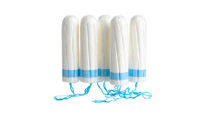 The concept of feminine hygiene, tampons isolated on solid white background  Png
