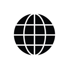 Simple Black and White Globe Icon