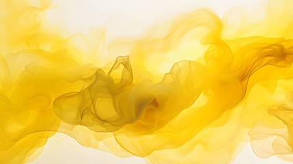 Sophisticated Abstract Fluid Art with Elegant Swirls of Golden Yellow Ink