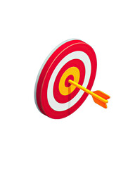 3D target with arrow, success concept