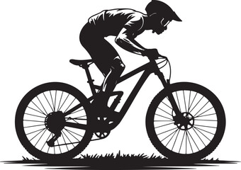 Fototapeta premium Cyclist silhouette vector illustration isolated On Transparent Background