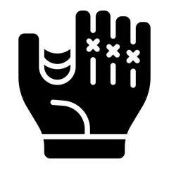 baseball glove glyph icon