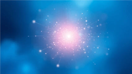Abstract sky blue and glow particle abstract background.