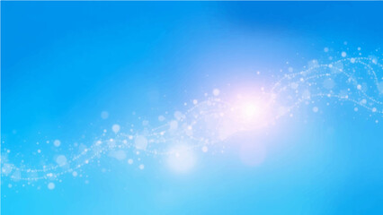Abstract sky blue and glow particle abstract background.