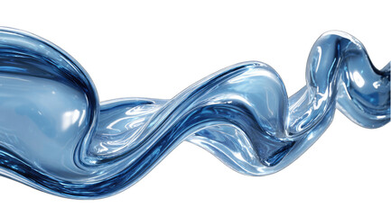 Abstract liquid flow, a dynamic swirl of liquid blue, smooth and glossy
