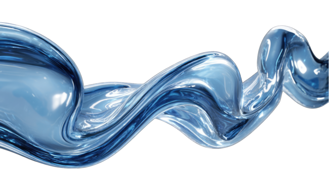 Abstract liquid flow, a dynamic swirl of liquid blue, smooth and glossy - Powered by Adobe