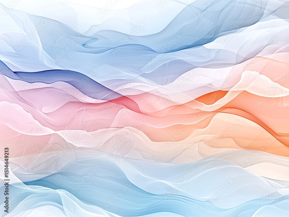 Poster abstract pastel wave background with soft color gradient