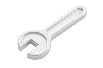 3D rendering of a white wrench icon