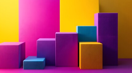 Obraz premium Abstract Colorful Cubes Geometric Background