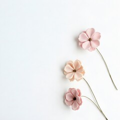 pink flower on white background