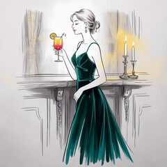 girl in a dress