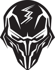 Alien Skull Helmet Futuristic Black Vector Helmet Icon Alien Skull Helmeted Logo Dark Vector Black Warrior Art