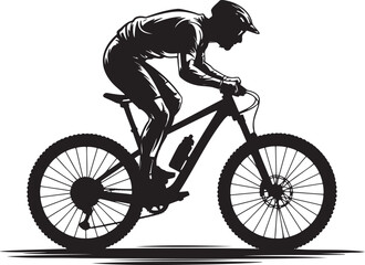 Naklejka premium Cyclist silhouette vector illustration isolated On Transparent Background