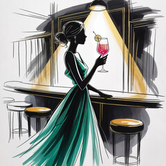 woman with cocktail 