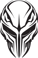 Alien Skull Helmeted Emblem Vector Black Helmeted Warrior Alien Skull Helmeted Warrior Dark Vector Black Helmet Icon