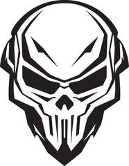 Alien Skull Helmeted Icon Futuristic Vector Black Helmet Alien Skull Helmet Dark Vector Black Helmeted Emblem