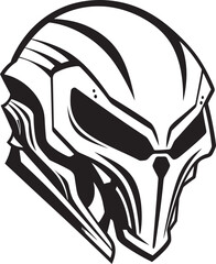 Alien Skull Helmeted Logo Vector Black Emblem Alien Skull Helmeted Warrior Bold Vector Black Icon