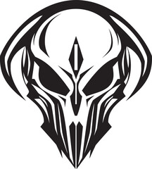 Alien Skull Helmet Vector Dark Vector Black Futuristic Helmet Logo Alien Skull Helmeted Emblem Futuristic Battle Ready Vector Black Helmet