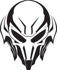 Alien Skull Helmet Bold Vector Black Graphic Alien Skull Helmet Modern Vector Black Emblem