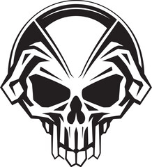 Alien Skull Helmeted Emblem Vector Black Design Alien Skull Helmet Futuristic Vector Black Helmet Icon
