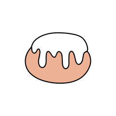 doodles snacks. doodles breakfast or street food. outline, cartoon and flat design. icon. stock element