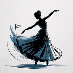 silhouette of a dancing girl