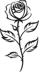 Artistic Rose Flower Black Vector Logo with Elegant Petals Beautiful Black Rose Bloom Vector Art Emblem for Branding